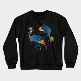 blue crane birds Crewneck Sweatshirt